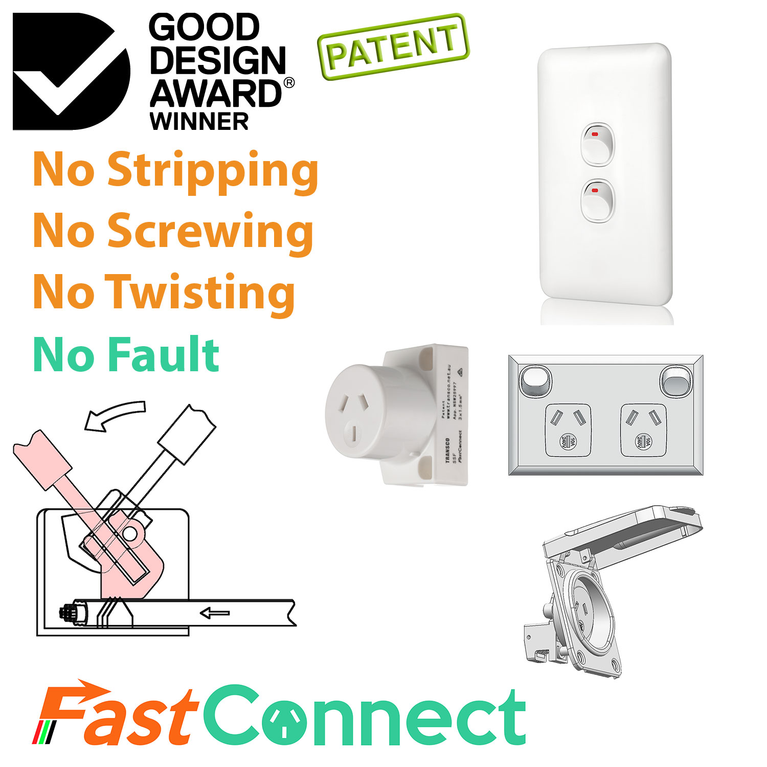 Fast Connect Fast Socket Outlet Switch